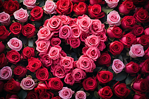 玫瑰边框幸福玫瑰花摄影图