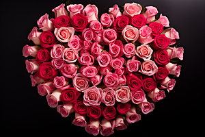 玫瑰边框情人节玫瑰花摄影图