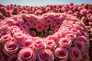 玫瑰边框浪漫情人节摄影图