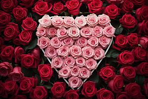 玫瑰边框爱情浪漫摄影图