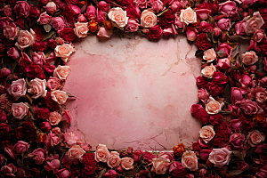 玫瑰边框甜蜜花卉摄影图