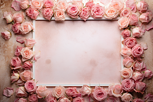玫瑰边框玫瑰花花卉摄影图