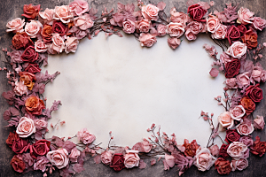玫瑰边框花卉高清摄影图
