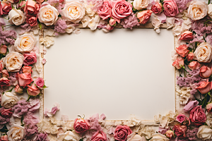 玫瑰边框爱情花卉摄影图