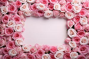 玫瑰边框爱情高清摄影图
