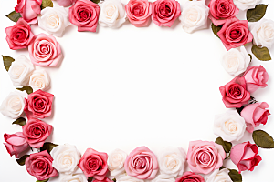 玫瑰边框浪漫高清摄影图