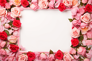 玫瑰边框花卉爱情摄影图