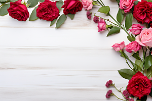 玫瑰边框爱情花卉摄影图