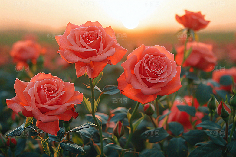 玫瑰花繁花唯美素材