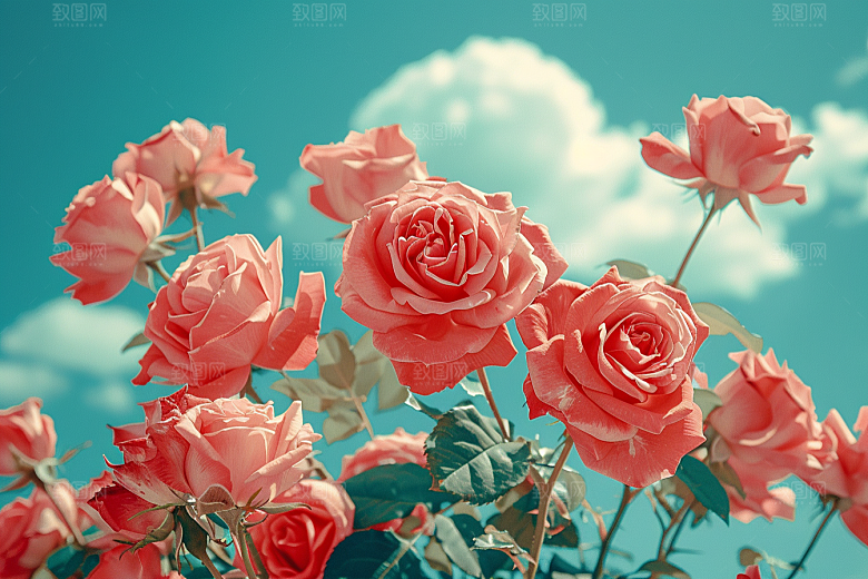 玫瑰花复古花朵素材