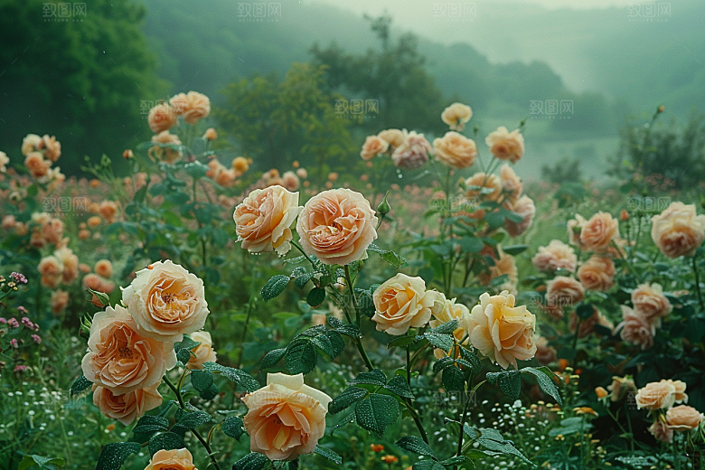 玫瑰花繁花五月素材