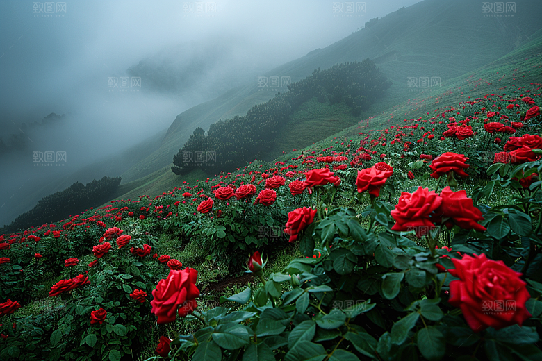 玫瑰花繁花花朵素材