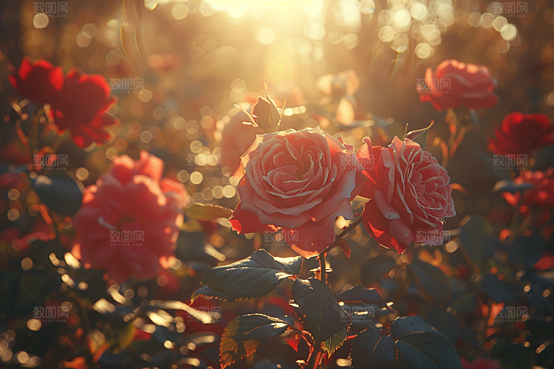 玫瑰花月季花繁花素材