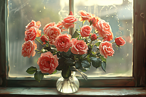 玫瑰花浪漫复古素材