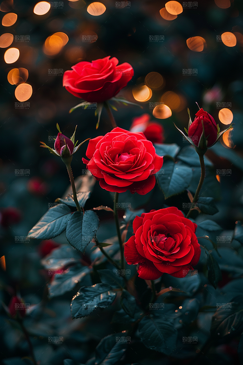 玫瑰花浪漫繁花素材