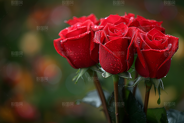 玫瑰花复古花卉素材
