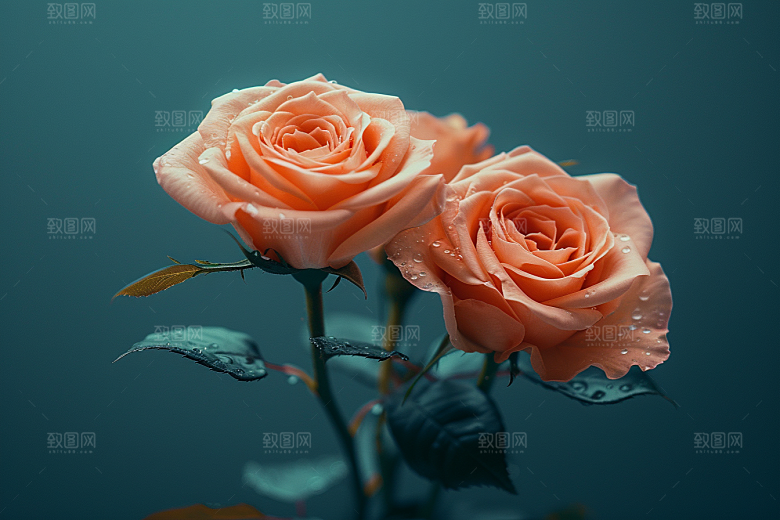 玫瑰花五月复古素材