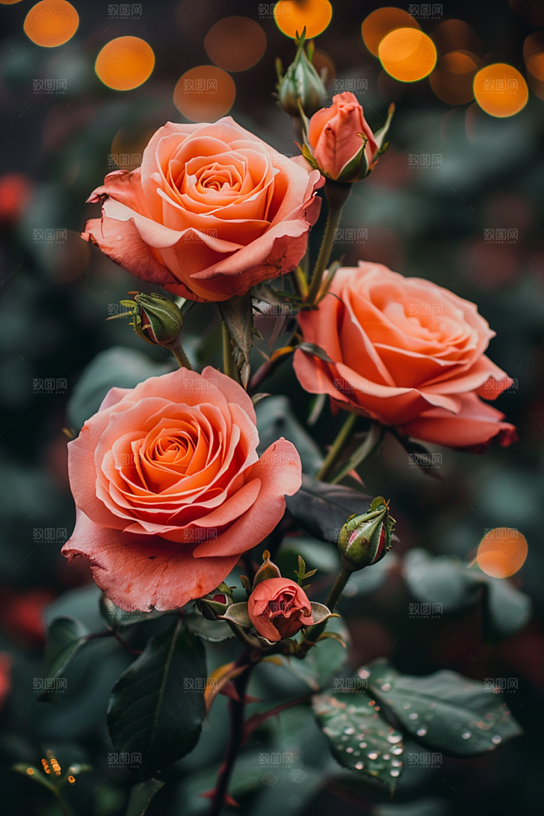 玫瑰花月季花繁花素材