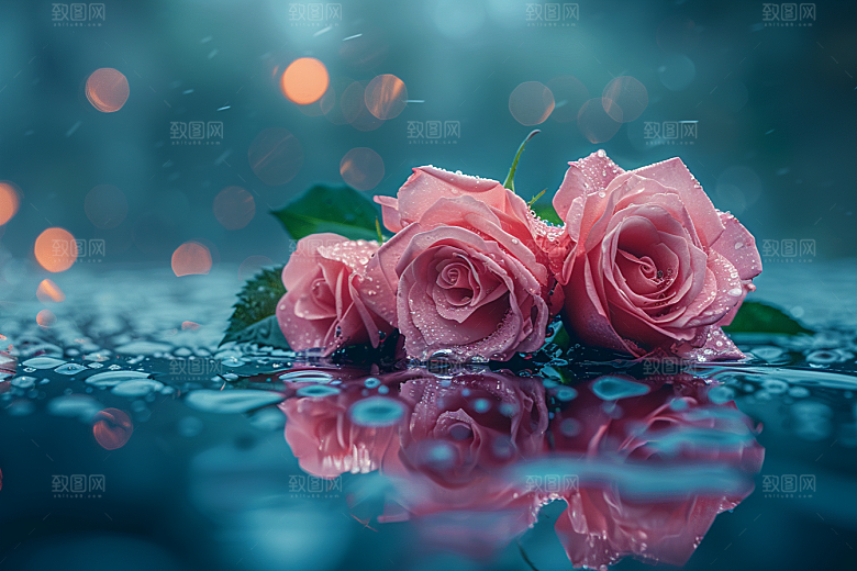 玫瑰花浪漫唯美素材