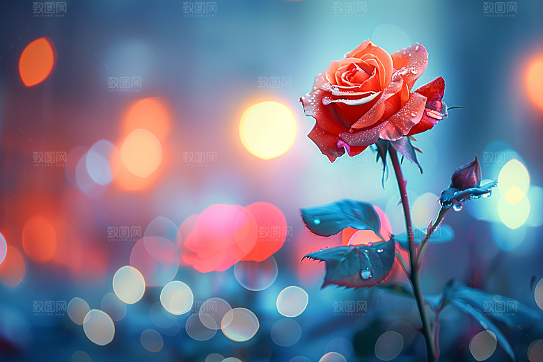 玫瑰花复古五月素材