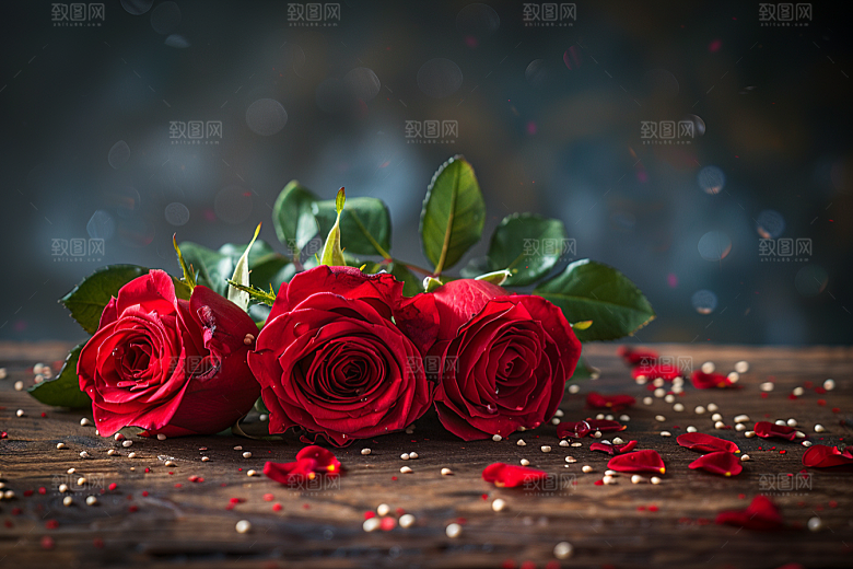 玫瑰花浪漫繁花素材