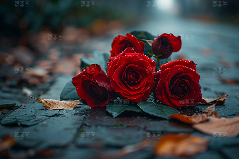 玫瑰花复古花卉素材