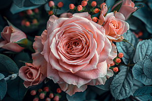 玫瑰花花朵唯美素材