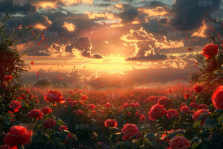 玫瑰花花朵浪漫素材