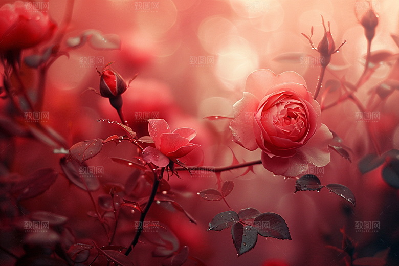 玫瑰花唯美花朵素材