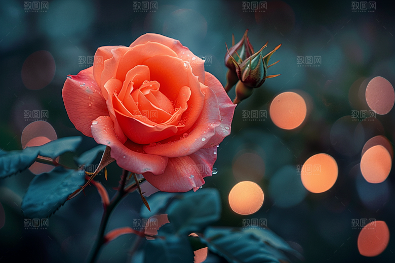 玫瑰花复古五月素材