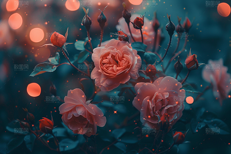 玫瑰花复古浪漫素材