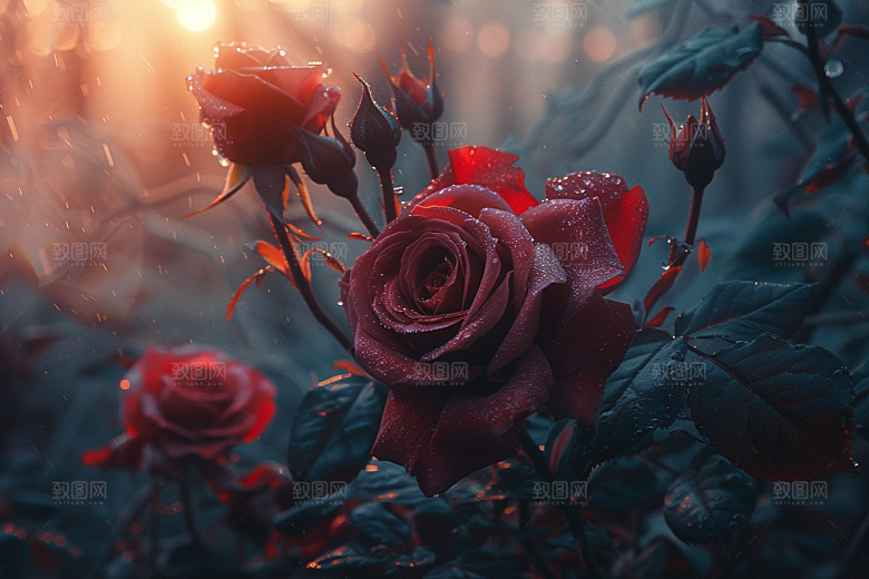 玫瑰花繁花复古素材