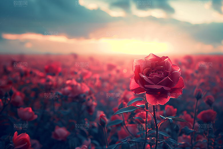 玫瑰花复古花卉素材
