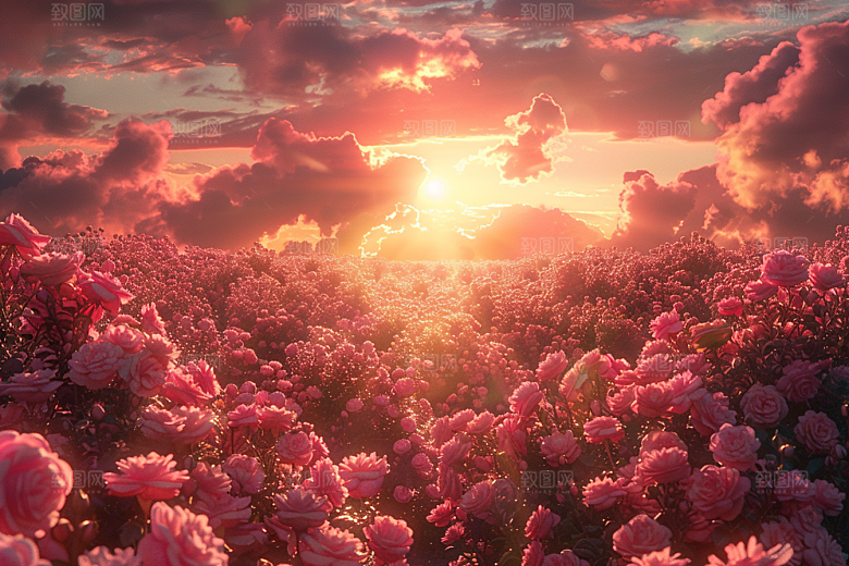 玫瑰花繁花浪漫素材