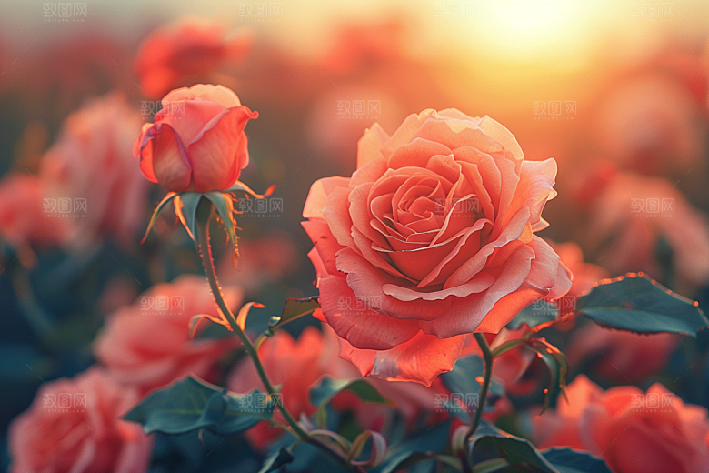 玫瑰花月季花繁花素材