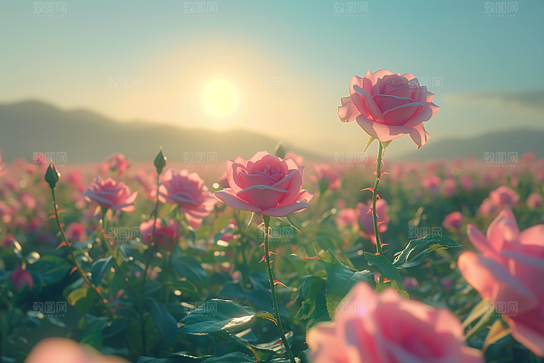 玫瑰花花朵浪漫素材