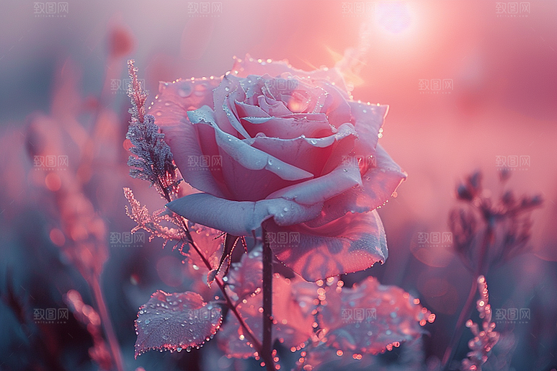 玫瑰花花朵唯美素材