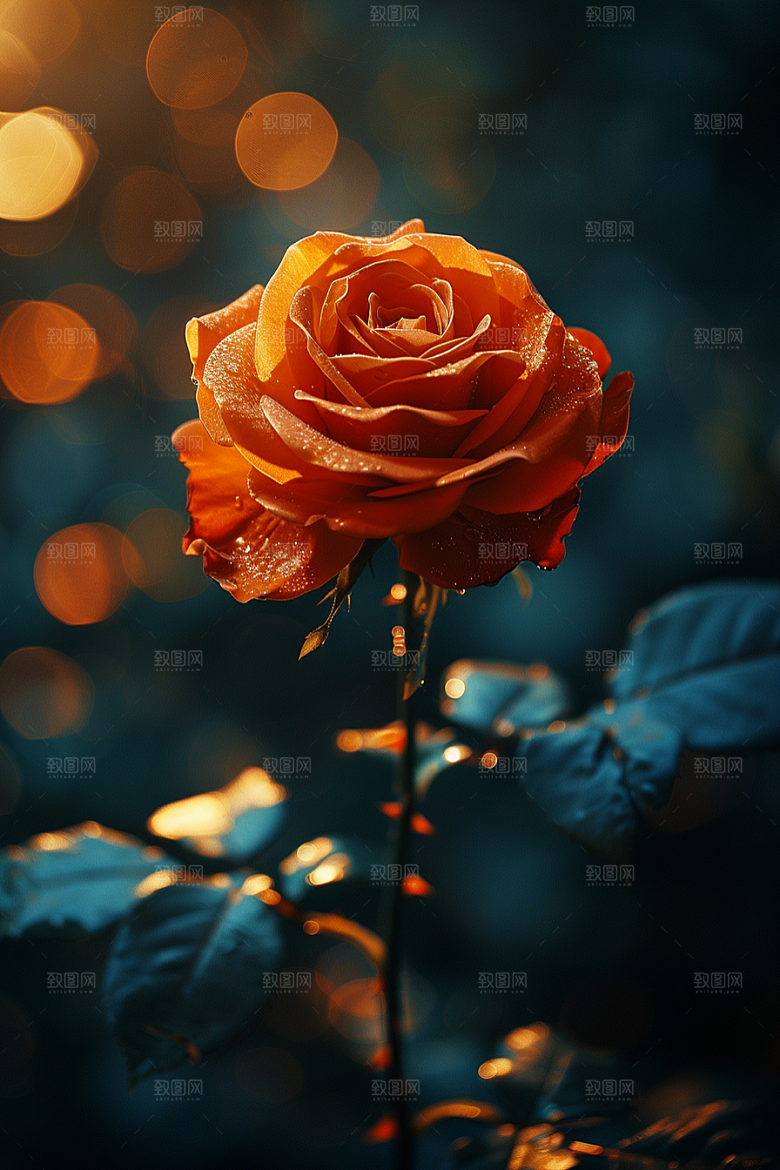 玫瑰花复古花卉素材