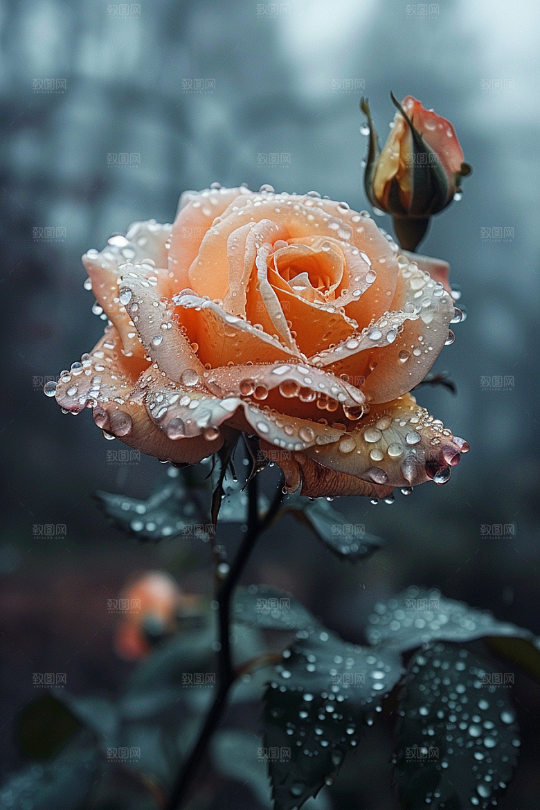 玫瑰花复古花卉素材