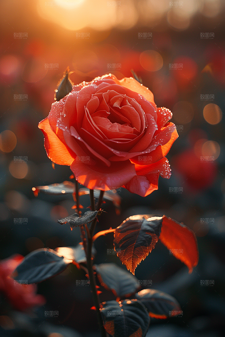 玫瑰花复古月季花素材