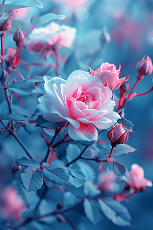 玫瑰花唯美繁花素材