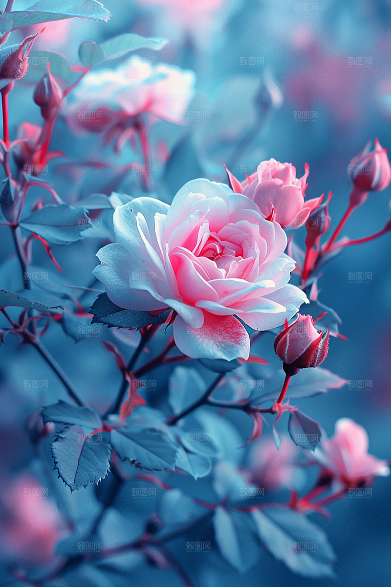 玫瑰花唯美繁花素材