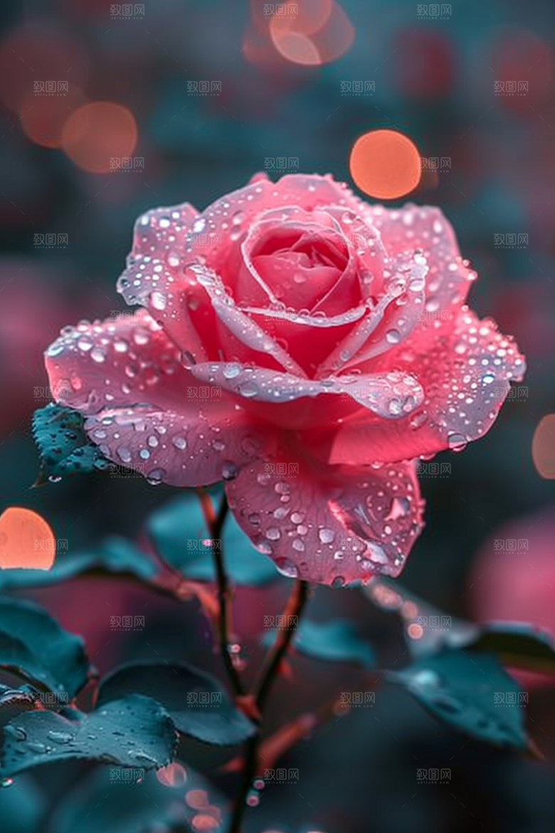 玫瑰花浪漫唯美素材