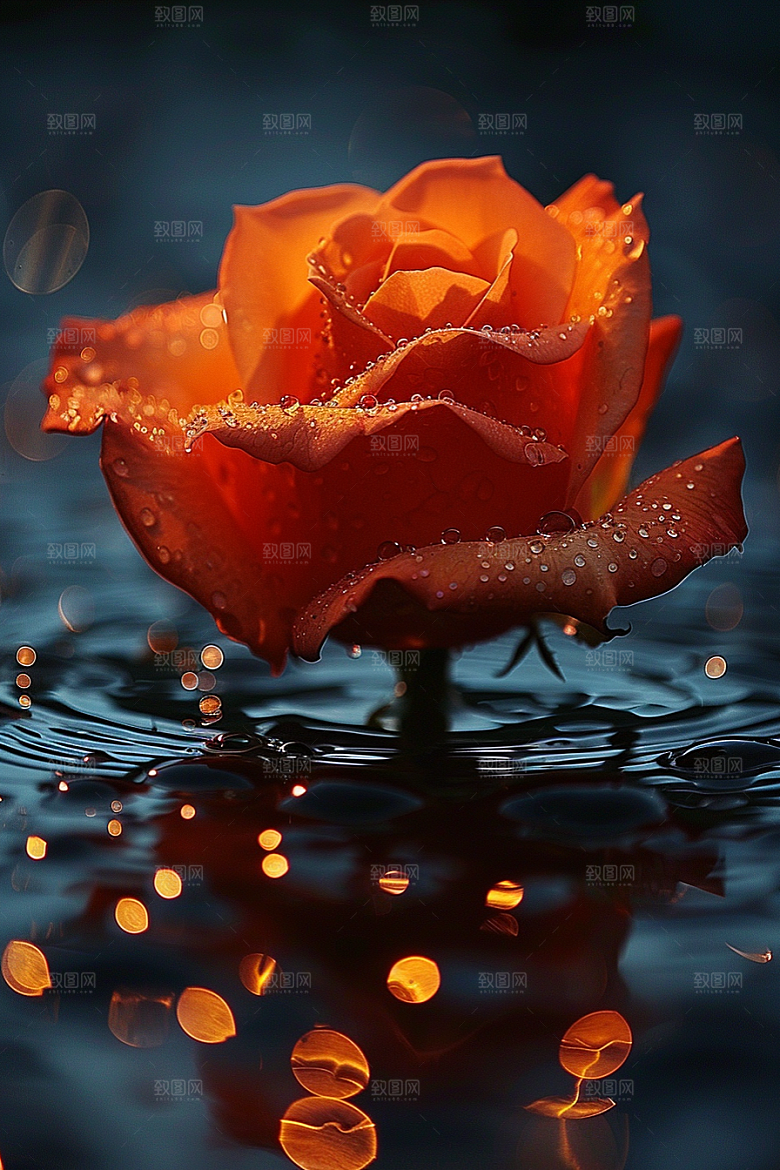 玫瑰花花朵唯美素材