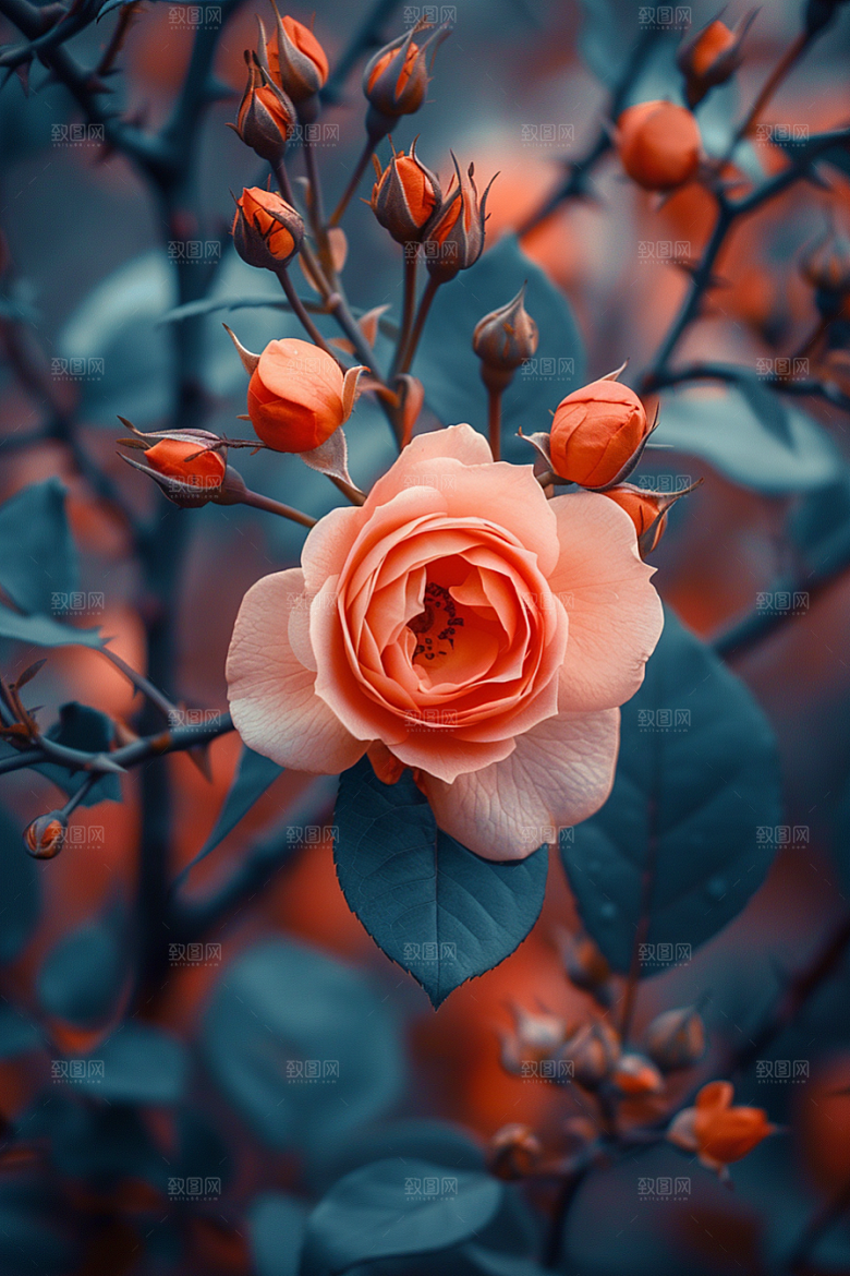 玫瑰花月季花复古素材