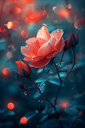 玫瑰花复古唯美素材