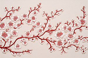 梅花刺绣中国传统中国风摄影图