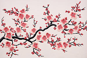 梅花刺绣中国传统中国风摄影图