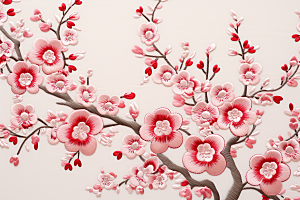 梅花刺绣高清中国风摄影图