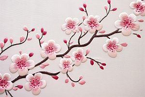 梅花刺绣中国风中国传统摄影图
